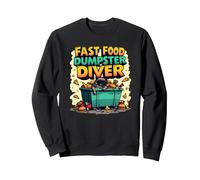 Live Fast Eat Trash Raccoon Dumpster Diving Funny Sweatshirt, Unisexe pour Adultes, Noir, L
