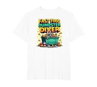 Live Fast Eat Trash Raccoon Dumpster Diving Funny T-Shirt, Homme Grandes Tailles, Blanc, 5X Tall