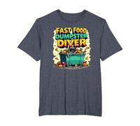 Live Fast Eat Trash Raccoon Dumpster Diving Funny T-Shirt, Homme Grandes Tailles, Bleu Chiné, 4X Tall