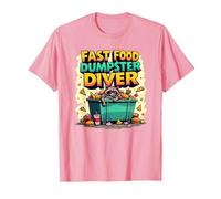 Live Fast Eat Trash Raccoon Dumpster Diving Funny T-Shirt, Homme, Rose, 3XL