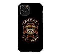 Live Fast Eat Trash Raccoon Trashpanda Lowbrow Retro Biker Coque pour iPhone 11 Pro