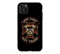 Live Fast Eat Trash Raccoon Trashpanda Lowbrow Retro Biker Coque pour iPhone 11 Pro Max