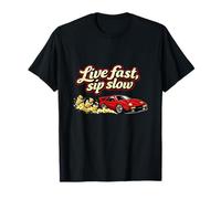Live Fast, sip Slow Tequila Party Crew Hot Rod Graphique T-Shirt