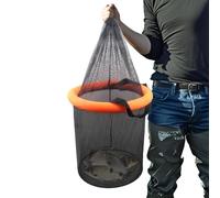Live Fish Basket - Floating Fine Mesh Net, Drawstring Keep Cage