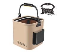 Live Fish Bucket - Portable Fishing Gear, Foldable Water Container, Outdoor Fish Storage Basin | Handled Colapsible Carrier, Camping Picnic Gardening Accessories, Professional Angler Equipment