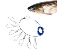 Live Fish Skewers with Locking Mechanism, Featuring 5/8 Stainless Steel Qui | Trout Salmon Stringer Rope Ring Link For River, Boat, Dock, Shore, Bank, , Pond, Pier, Beach