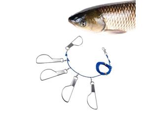 Live Fish Skewers with Locking Mechanism, Featuring 5/8 Stainless Steel Qui | Trout Salmon Stringer Rope Ring Link For River, Boat, Dock, Shore, Bank, , Pond, Pier, Beach