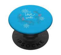 Live for Love Sparkle Noël Flocons de Neige ornementaux PopSockets PopGrip Adhésif
