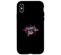 Live for The Drop EDM DJ Music Producer Rave Party Design Coque pour iPhone X/XS