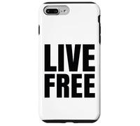 Live Free Christian Conservateur Black and White Freedom Coque pour iPhone 7 Plus/8 Plus