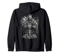 Live Hard Die Digne de Viking Épée Norse Design Sweat à Capuche