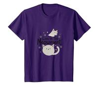 Live in The Meowment Jeu de Mots pour Amoureux des Chats T-Shirt, Enfant, Violet, 3 Ans