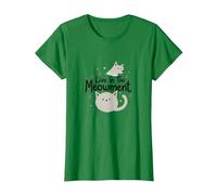 Live in The Meowment Jeu de Mots pour Amoureux des Chats T-Shirt, Femme, Vert Kelly, S