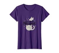 Live in The Meowment Jeu de Mots pour Amoureux des Chats T-Shirt, Femme, Violet, 3XL