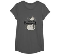 Live in The Meowment Jeu de Mots pour Amoureux des Chats T-Shirt, Fille, Asphalte, M