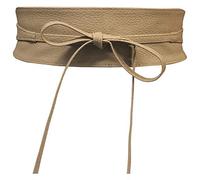 Live It Style It Ceinture pour femme large en dentelle avec ceinture en simili cuir sangler Tie taille unique Boho (Cuir Beige)