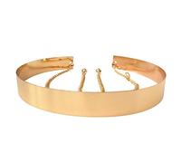 Live It Style It Chaîne de ceinture complète en métal doré à la taille large en métal avec miroir de ceinture en métal pour femmes (2cm, Or)