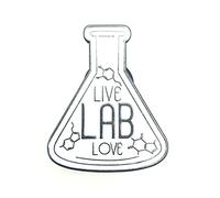 Live Lab Love Bouteille conique en métal émaillé Science STEM Chimie Chimie Pin's, Métal