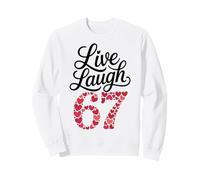 Live Laugh 67 Mème esthétique de cœurs de Saint-Valentin Sweatshirt