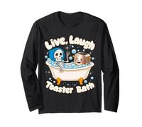 Live Laugh Grille-Pain de Bain Squelette drôle Dicton Manche Longue