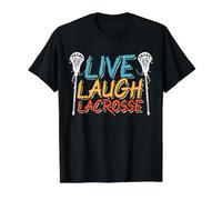 Live Laugh Lacrosse Crosse de Gardien de But Sport Lax T-Shirt Graphique avec Valeur
