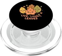 Live Laugh Leaves Happy Fall Harvest Autumn Leaf Pun PopSockets PopGrip pour MagSafe