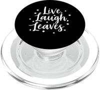 Live Laugh Leaves Happy Fall Harvest Autumn Leaf Pun PopSockets PopGrip pour MagSafe