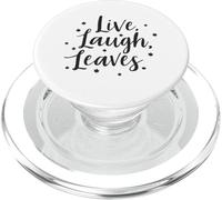 Live Laugh Leaves Happy Fall Harvest Autumn Leaf Pun PopSockets PopGrip pour MagSafe