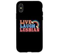 Live Laugh Lesbian Rainbow LGBTQ Gay Pride Queer Gay Coque pour iPhone X/XS