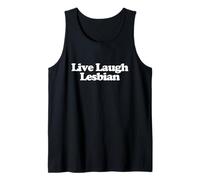 Live Laugh Lesbian Y2k Trendy LGBTQ Pride Funny Lesbian Débardeur