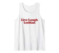 Live Laugh Lesbian Y2k Trendy LGBTQ Pride Funny Lesbian Débardeur