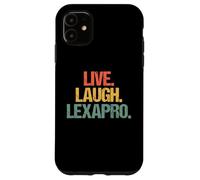Live, Laugh, Lexapro - Déclaration rétro drôle de dépression et d'anxiété Coque pour iPhone 11