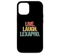 Live, Laugh, Lexapro - Déclaration rétro drôle de dépression et d'anxiété Coque pour iPhone 12/12 Pro
