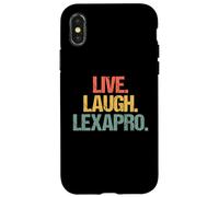 Live, Laugh, Lexapro - Déclaration rétro drôle de dépression et d'anxiété Coque pour iPhone X/XS