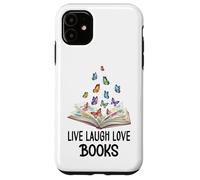 Live Laugh & Love Books Reading Butterfly Book Lover Bookish Coque pour iPhone 11