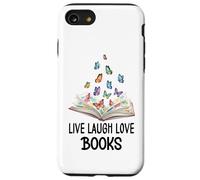 Live Laugh & Love Books Reading Butterfly Book Lover Bookish Coque pour iPhone SE (2020) / 7/8