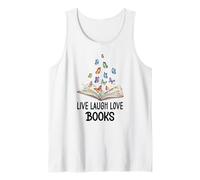 Live Laugh & Love Books Reading Butterfly Book Lover Bookish Débardeur