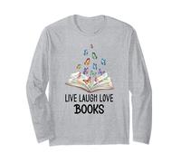 Live Laugh & Love Books Reading Butterfly Book Lover Bookish Manche Longue