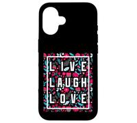 Live Laugh Love Inspiration Cool Motivational Floral Quotes Coque pour iPhone 16