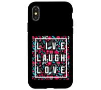 Live Laugh Love Inspiration Cool Motivational Floral Quotes Coque pour iPhone X/XS