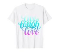 Live Laugh Love Tee Shirts, Inspiration Cool Quotes Graphic T-Shirt Graphique avec Valeur, Homme, Blanc, S