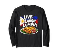 Live Laugh Lumpia Philippin Food Lover Philippines Flag Art Manche Longue