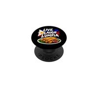 Live Laugh Lumpia Philippin Food Lover Philippines Flag Art PopSockets PopGrip Adhésif