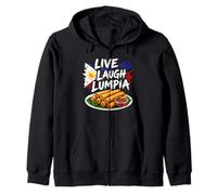 Live Laugh Lumpia Philippin Food Lover Philippines Flag Art Sweat à Capuche