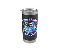 Live, Laugh, Toaster Bath - Dire amusant Squelette Mème Gobelet isotherme en acier inoxydable double paroi