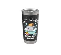 Live, Laugh, Toaster Bath - Drôle de dicton sarcastique mignon Gobelet isotherme en acier inoxydable double paroi