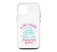 Live Laugh Toaster Bath Sarcastique Unhinged Meme Dark Humour Coque pour iPhone 12/12 Pro