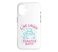Live Laugh Toaster Bath Sarcastique Unhinged Meme Dark Humour Coque pour iPhone 16