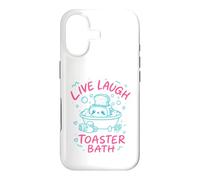 Live Laugh Toaster Bath Sarcastique Unhinged Meme Dark Humour Coque pour iPhone 17