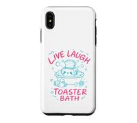Live Laugh Toaster Bath Sarcastique Unhinged Meme Dark Humour Coque pour iPhone XS Max
